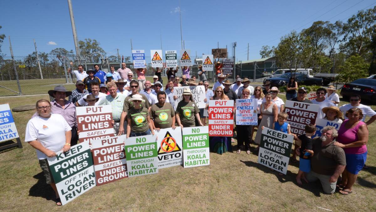 UNITED: On December 1, 2012, the community protested then Energy Minister Mark McArdle's decision to approve the second power line from Loganlea to Jimboomba.