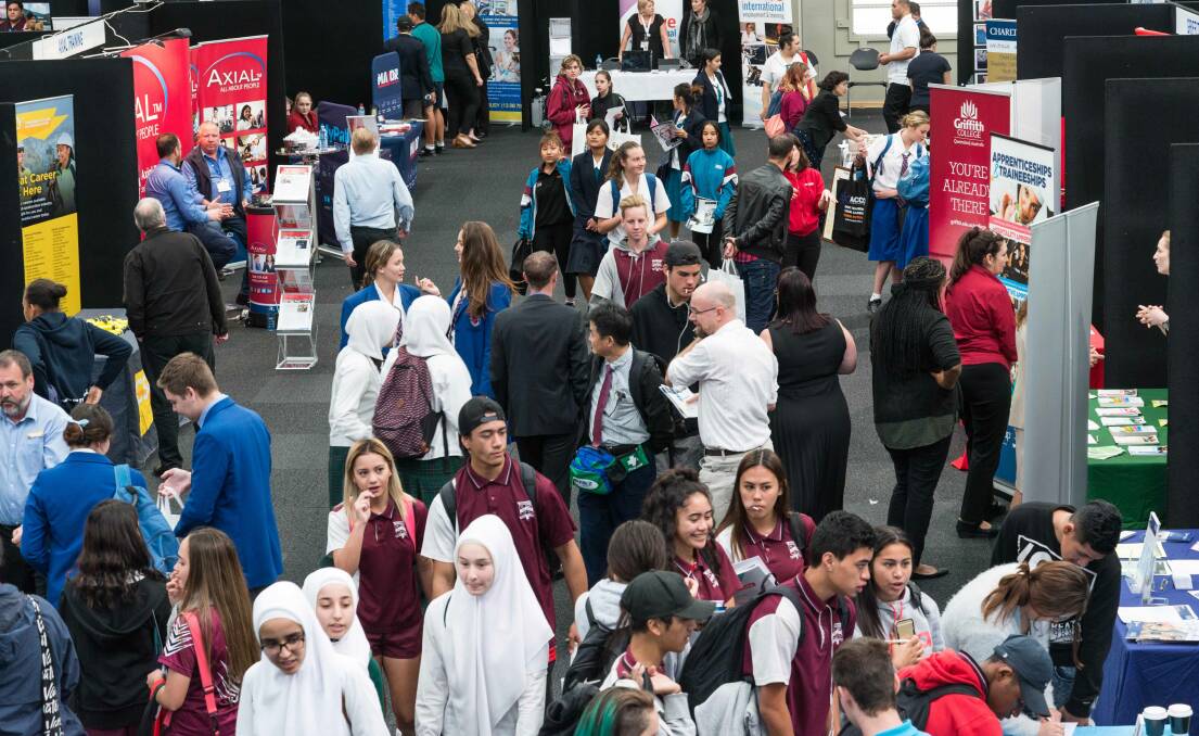 FUTURE: More than 2000 students from 20 schools had an opportunity to consider their career choices at the annual Logan Youth Careers Expo held at the Logan Metro Indoor Sports Centre today.
