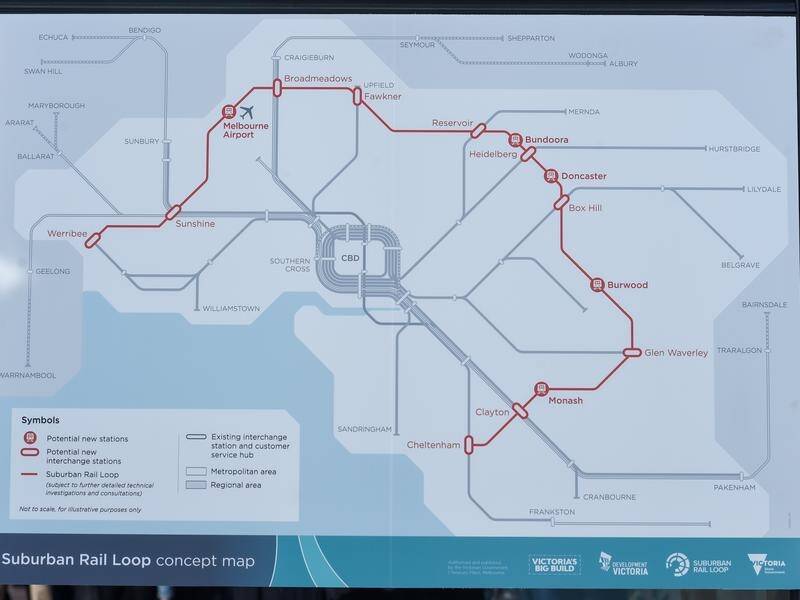 The Suburban Rail Loop is expected to cost up to $34.5 billion for the first stage alone. (Penny Stephens/AAP PHOTOS)