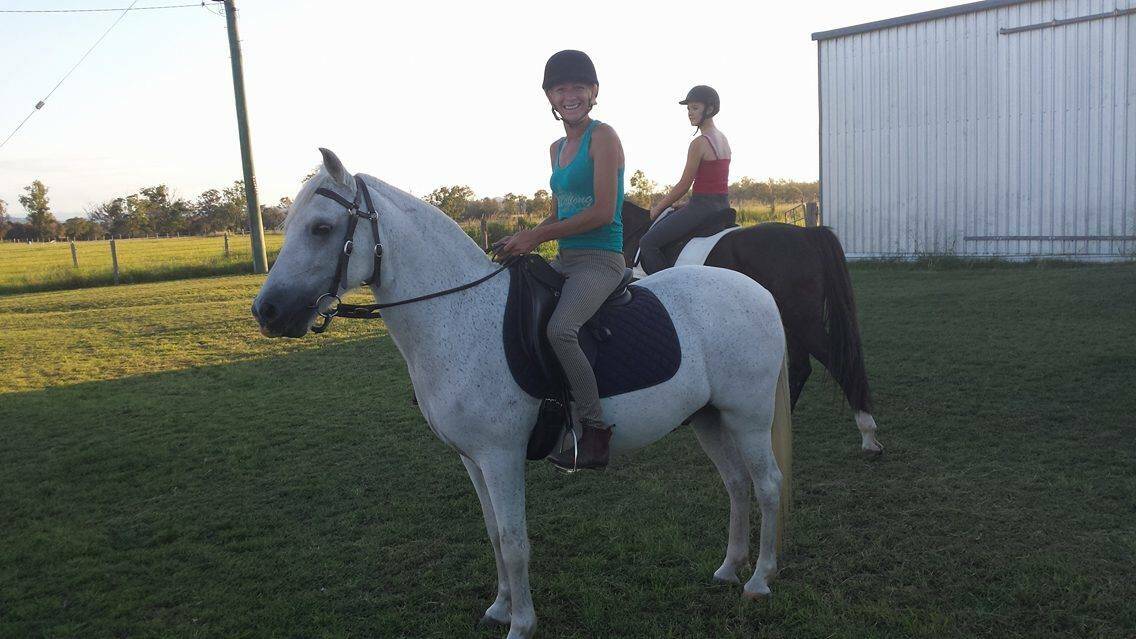 WEEKEND: Karina Clarke getting into the horsemanship skills.